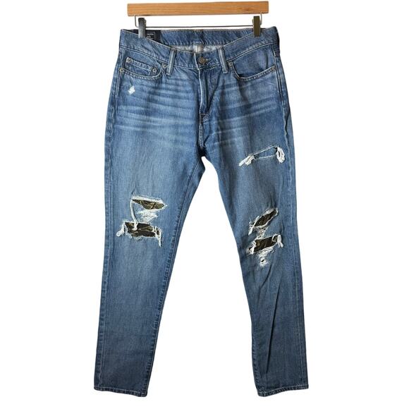Abercrombie & Fitch Jeans Mens 30/32 Rustin Camo Distressed Athletic Slim Y2K - Picture 1 of 14